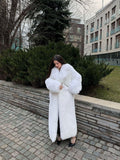 Snow Queen White Faux Fox Fur Maxi Coat - WEUXS