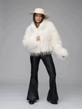 Shaggy Faux Fur Cropped Jacket - View 12 | WEUXS