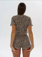 Ditsy Heart Print Ribbed Tee & Shorts Set - View 18 | WEUXS