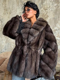 Luxe Mocha Mink-Style Faux Fur Coat - WEUXS