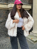 Snowflake Luxe Faux Fox Fur Jacket - WEUXS