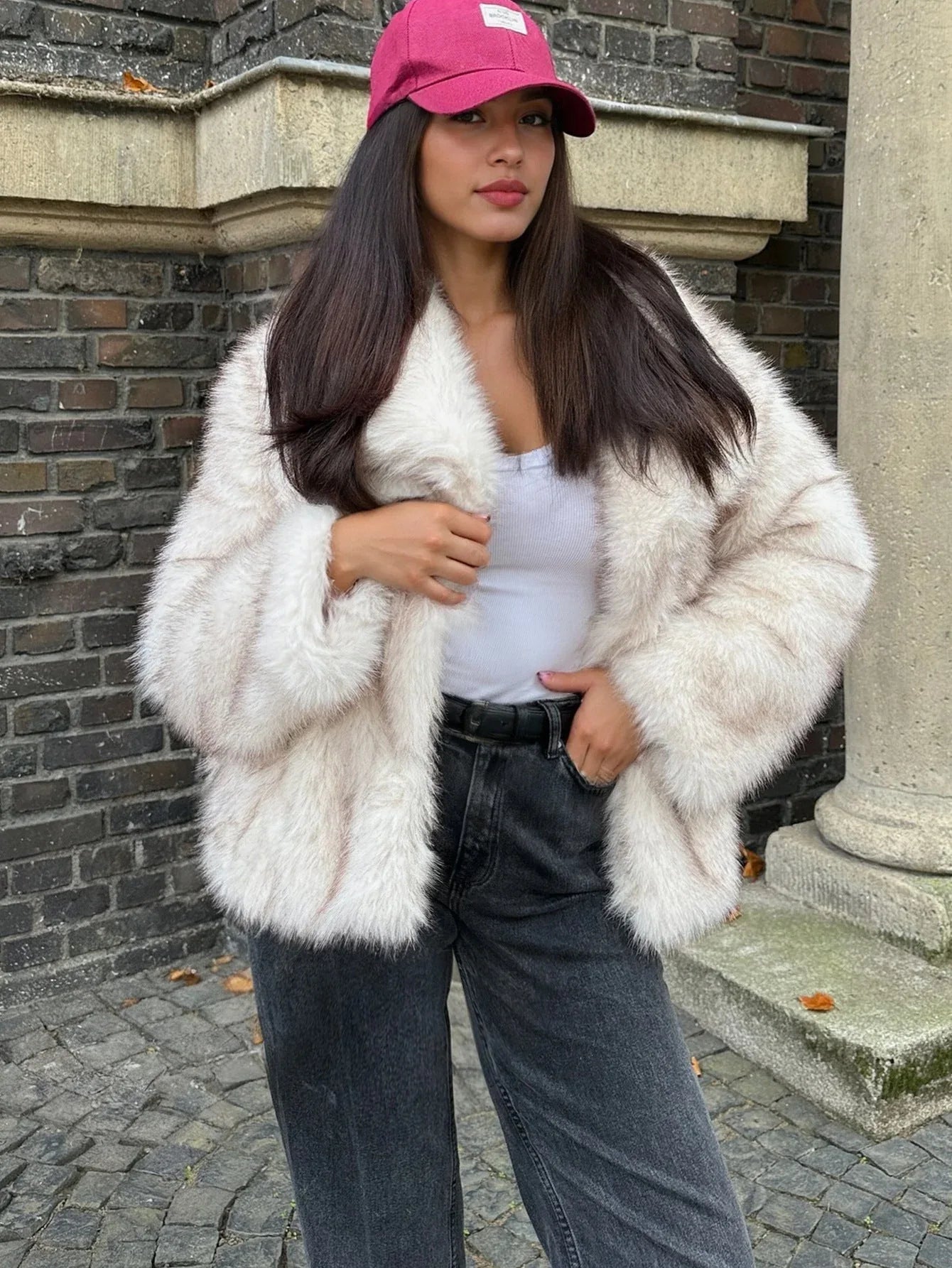 Snowflake Luxe Faux Fox Fur Jacket - WEUXS