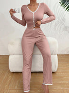 Ribbed Knit Pajama Set - View 6 | WEUXS