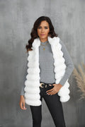 Opulent Onyx Tiered Faux Fur Vest - WEUXS