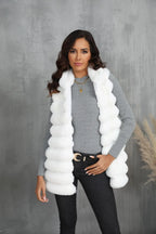 Opulent Onyx Tiered Faux Fur Vest - View 13 | WEUXS