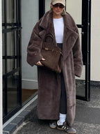 Plush Faux Fur Maxi Coat - View 8 | WEUXS