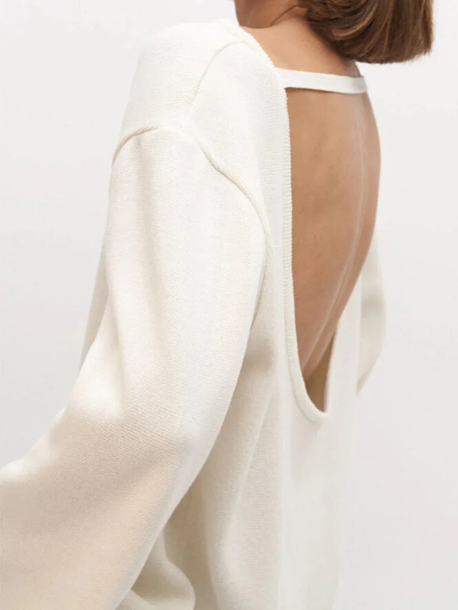 Open-back knit sweater - View 8 | WEUXS