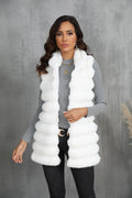 Opulent Onyx Tiered Faux Fur Vest - WEUXS