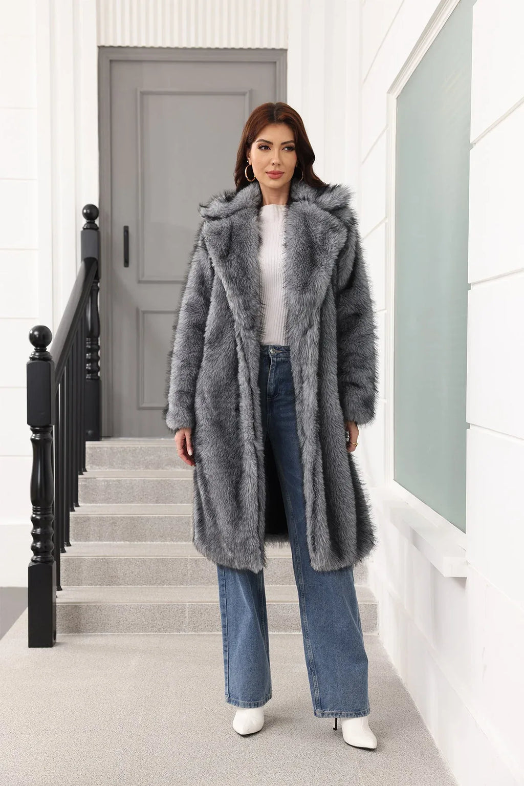 Long Faux Fur Coat - View 14 | WEUXS