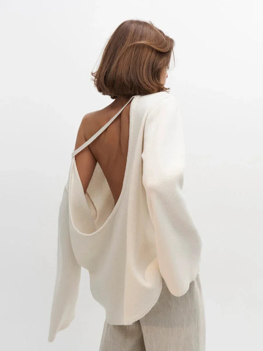 Open-back knit sweater - View 6 | WEUXS