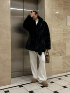 Vail Après-Ski Mid-Length Faux Fox Fur Coat - WEUXS