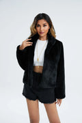 Velvet-Touch Faux Rabbit Fur Jacket - WEUXS