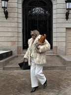 Faux Fur Jacket with Tip Dye Effect - View 12 | WEUXS