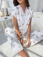 Ribbed Cherry Pajama Set - View 27 | WEUXS