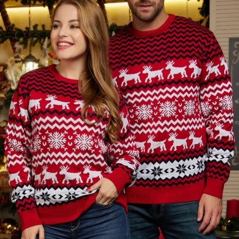 Fair Isle knit sweater with reindeer and snowflake pattern - View 7 | WEUXS