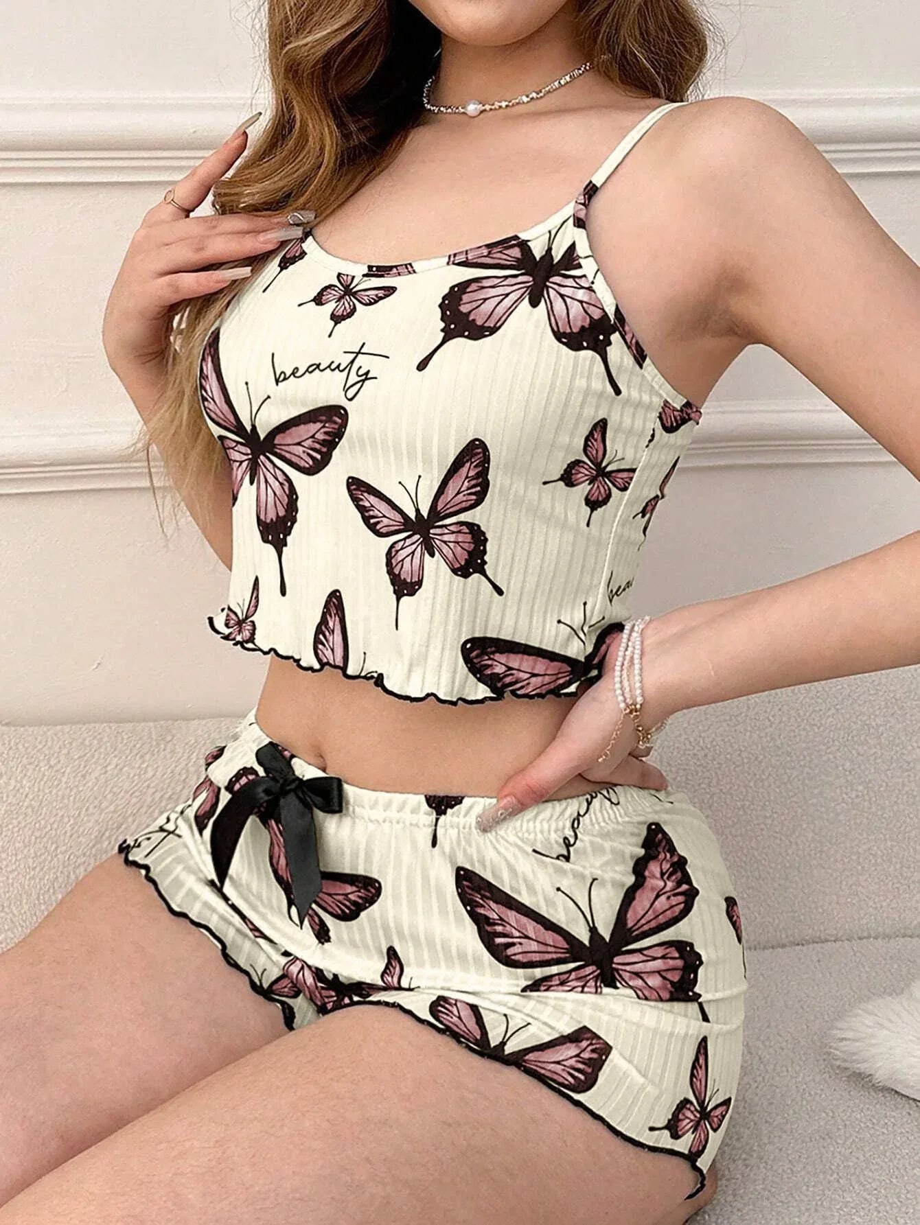 Ribbed Cami & Shorts Set - View 23 | WEUXS