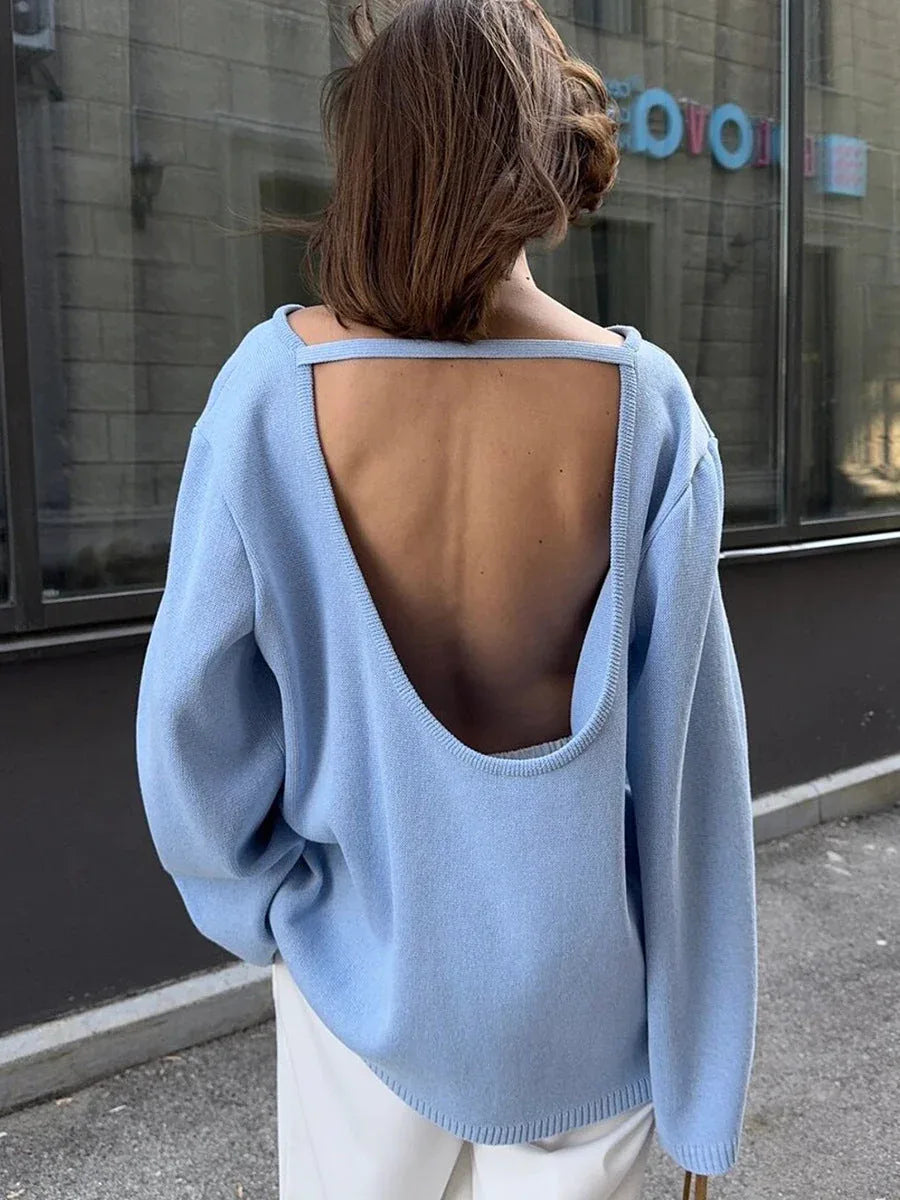 Open-back knit sweater - View 11 | WEUXS
