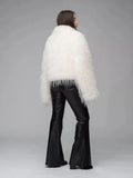 Shaggy Faux Fur Cropped Jacket - View 9 | WEUXS