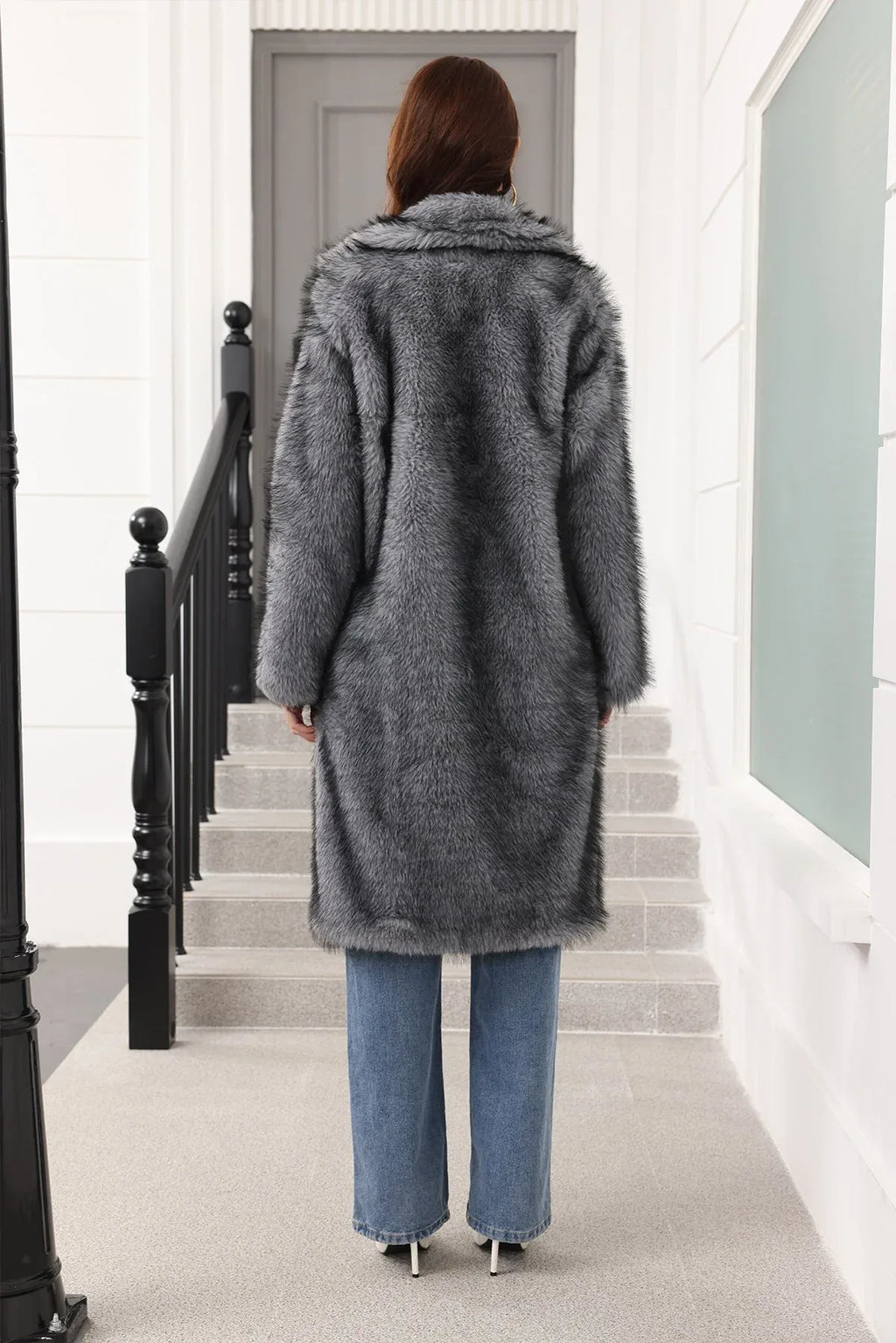Long Faux Fur Coat - View 18 | WEUXS