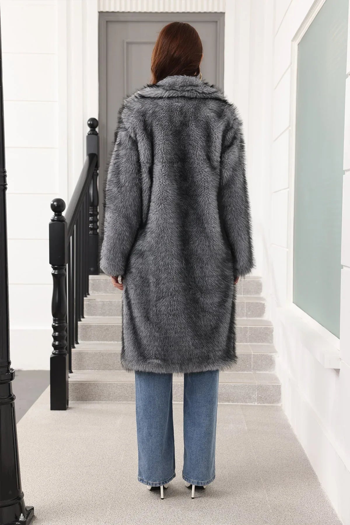 Long Faux Fur Coat - View 18 | WEUXS