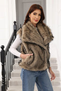 Luxe Oversized Lapel Faux Fur Vest - WEUXS