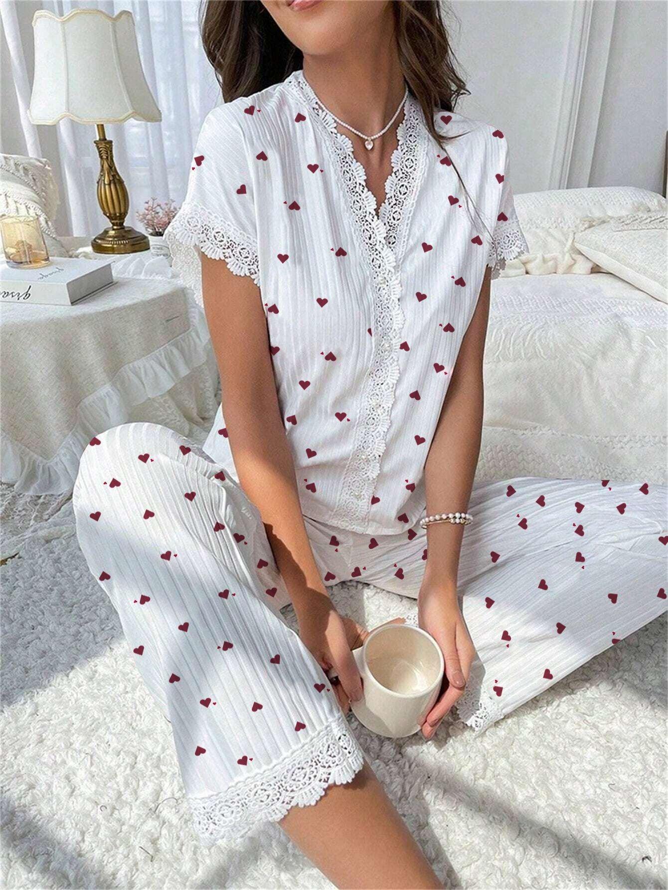 Ribbed Cherry Pajama Set - View 25 | WEUXS