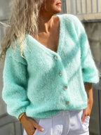 Lightweight V-Neck Cardigan - View 6 | WEUXS