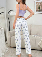 Pink Ribbed Cami & Floral Pants Set - WEUXS