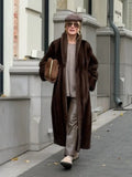 Vintage Chocolate Sheared Faux Mink Maxi Coat - WEUXS
