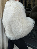 shaggy faux fur cropped jacket - View 11 | WEUXS