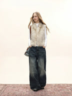 Women's Faux Fur Vest Stand Collar Sleeveless Jacket
