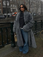 Long Faux Fur Maxi Coat - View 6 | WEUXS