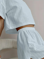 Eyelet Knit Lounge Set - View 16 | WEUXS
