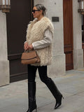 Ethereal Ivory Shaggy Faux Fur Vest - View 9 | WEUXS