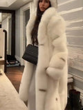 Opulent Ivory Tiered Faux Fur Long Coat - WEUXS
