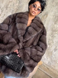 Luxe Mocha Faux Fur Coat - View 8 | WEUXS