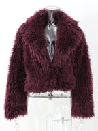 Shaggy Faux Fur Cropped Jacket - View 11 | WEUXS