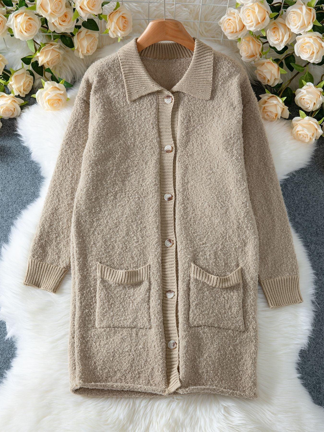 Long Textured Knit Cardigan - View 6 | WEUXS