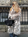 Vintage Leopard Print Long Faux Fur Coat - View 7 | WEUXS