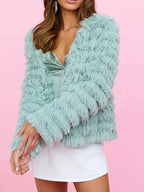 Shaggy Faux Fur Mid-Length Coat - View 8 | WEUXS