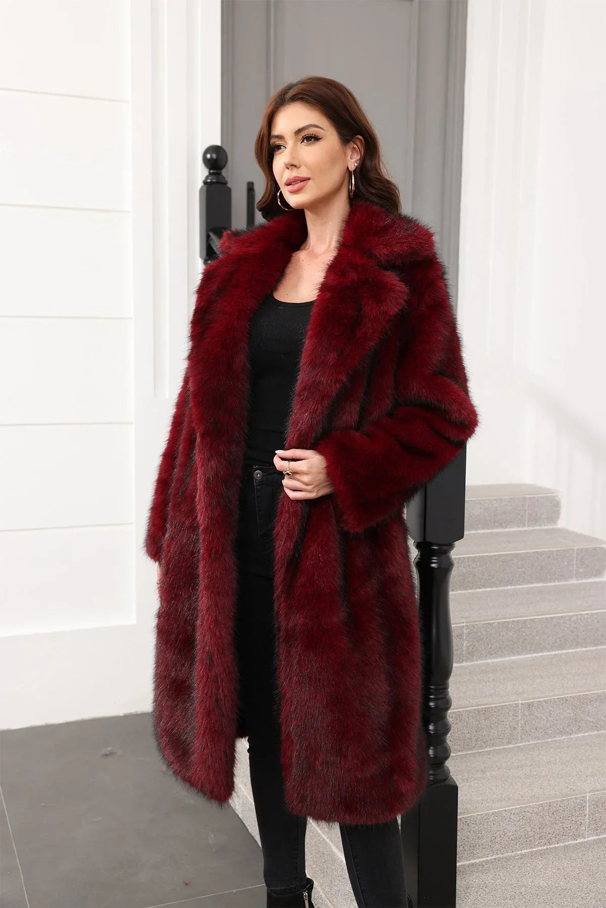 Long Faux Fur Coat - View 6 | WEUXS