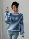 Striped Knit Sweater - View 7 | WEUXS