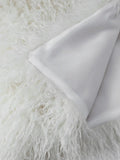 Cream shaggy faux fur fabric with white lining