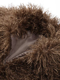 Brown shaggy faux fur jacket interior