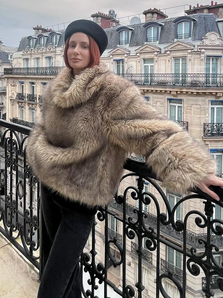 Vintage Tipped Faux Fur Cropped Jacket - View 6 | WEUXS