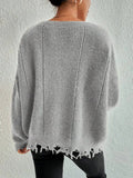 Oversized distressed knit sweater - View 7 | WEUXS