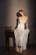French Lace Satin Nightgown - View 13 | WEUXS