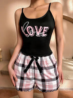 Graphic Cami and Shorts Pajama Set - View 7 | WEUXS