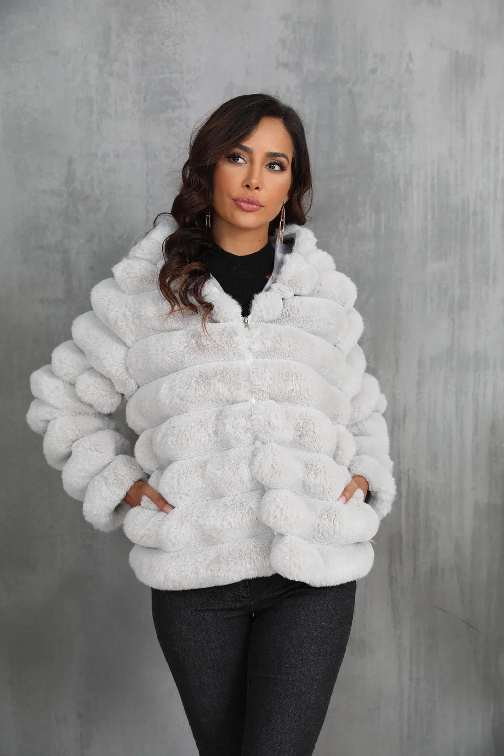 Raven Luxe Hooded Faux Fur Jacket - View 14 | WEUXS