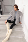 Luxe Oversized Lapel Faux Fur Vest - WEUXS